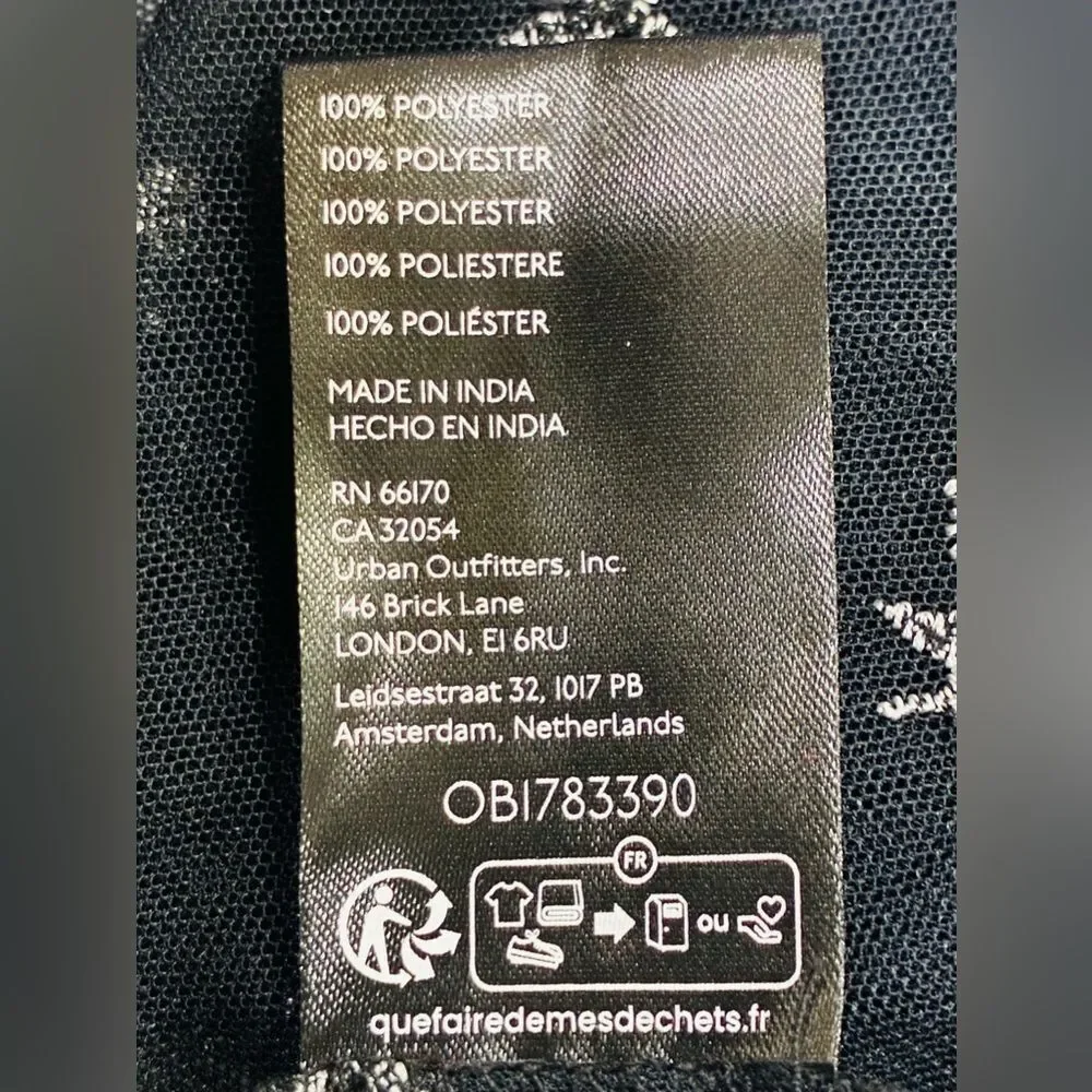 Free People Black Sheer Lace Embroidered Floral Tunic Top XS Boho Goth Festival - Picture 12 of 12